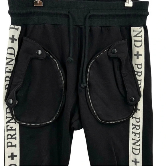 Profound Aesthetic Mens jogging PRFND Tape Track Sweatpants Black small - Picture 10 of 13
